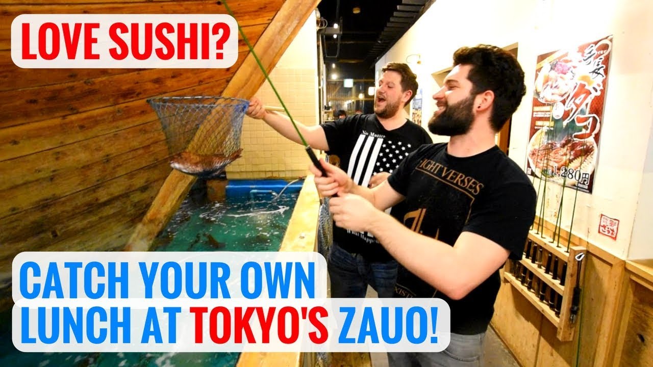 Crazy Sushi in Japan - Catch Your Own Lunch at Zauo!