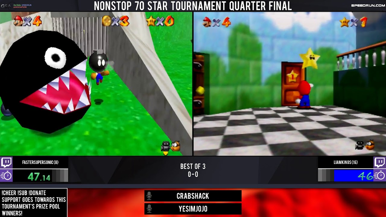 FasterSuperSonic vs LiamKings | Quarter-Finals | GSA Nonstop 70 Star Tournament 2018 | SM64