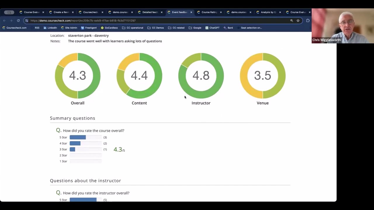 Coursecheck demo for in-house training teams