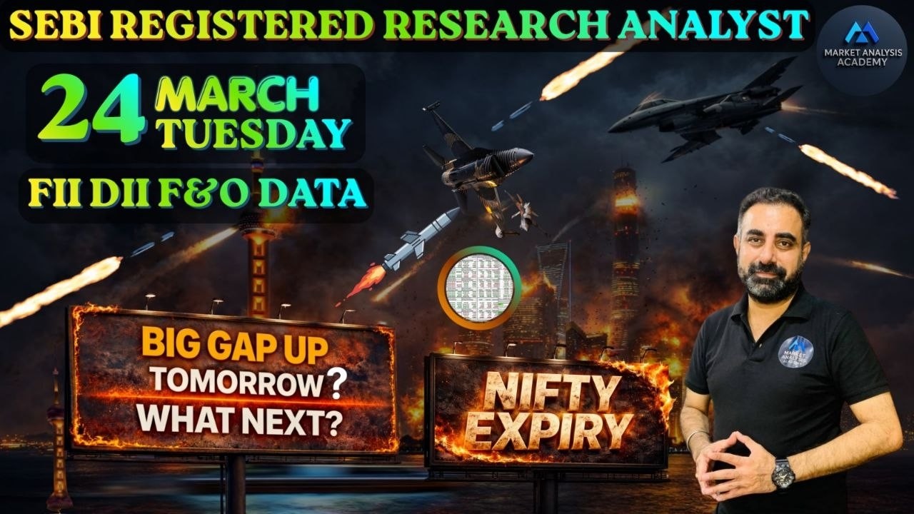 Massive Gap Up Tomorrow? 😱 Nifty Expiry | FII DII F&O Data Prediction | Tomorrow Tuesday 24 March