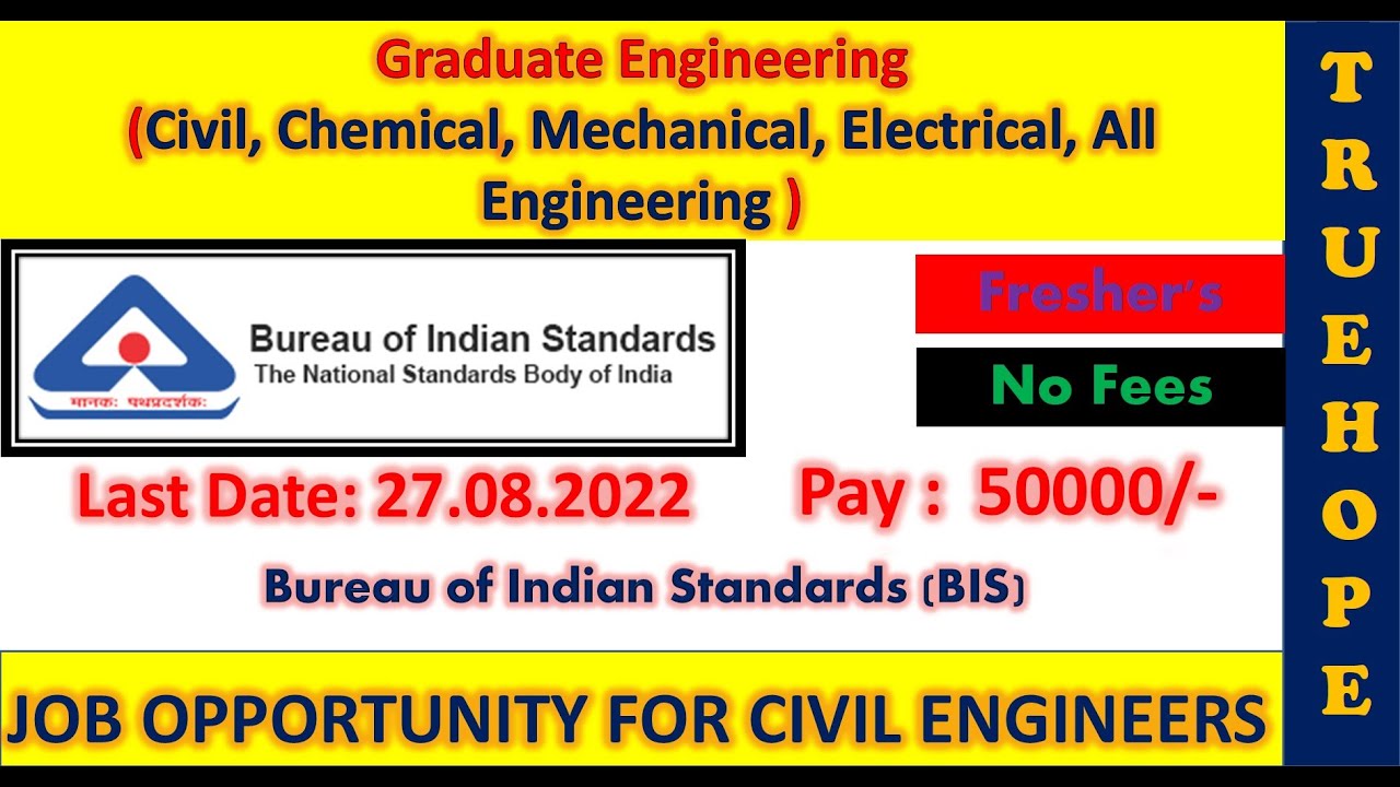 BIS #GraduateEngineering #engineeringvacancy #civilengineeringjobs #pay50000 #mech #eee  #enggjobs