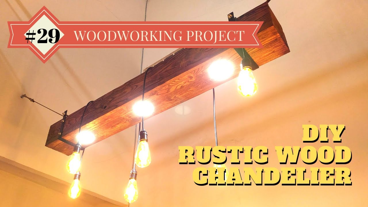 DIY Rustic Wood Chandelier