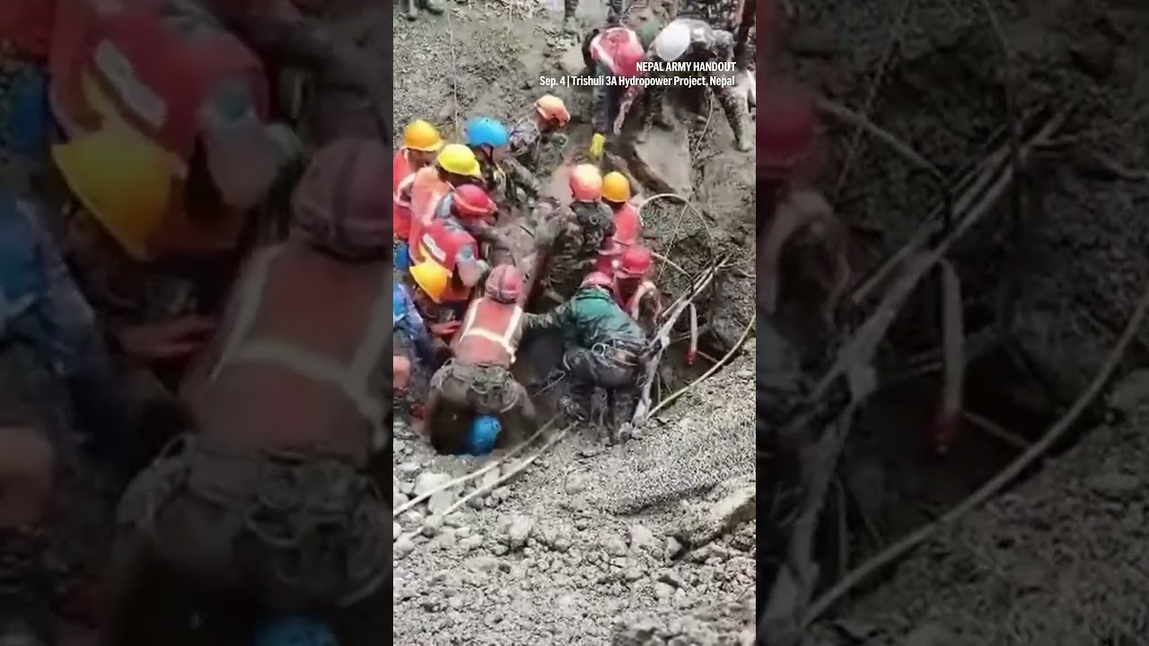 Rescuers pull 2 trapped workers from a hydropower tunnel 9 days after Nepal floods