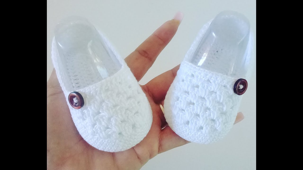 Mocasines tejidos a crochet - Modelo Pedro 0 - 3 meses