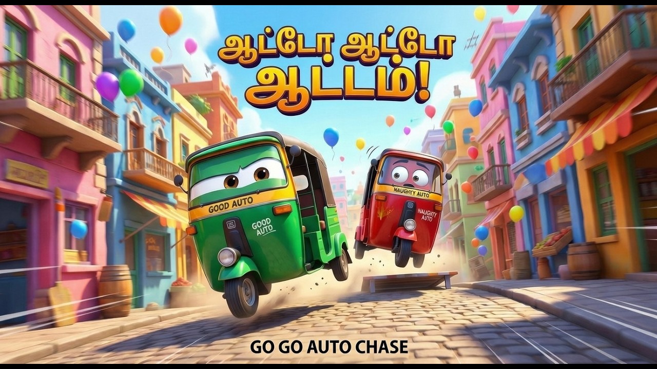 ஆட்டோ ஆட்டோ ஆட்டம் 🚖 | நல்ல ஆட்டோ vs குறும்பு ஆட்டோ | Kids Song Tamil