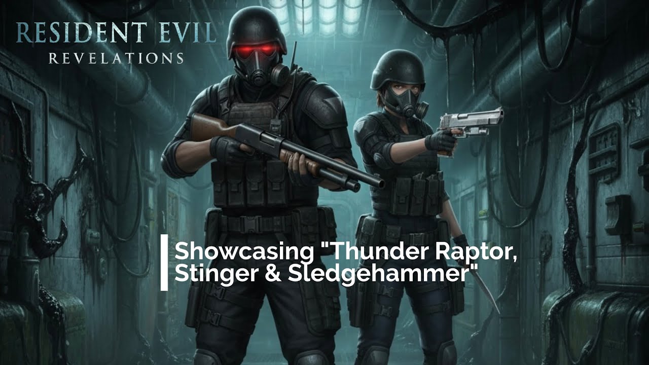 Resident Evil Revelations:Three Lv.50 BWs max slots purples Thunder Raptor, Stinger & Sledgehammer