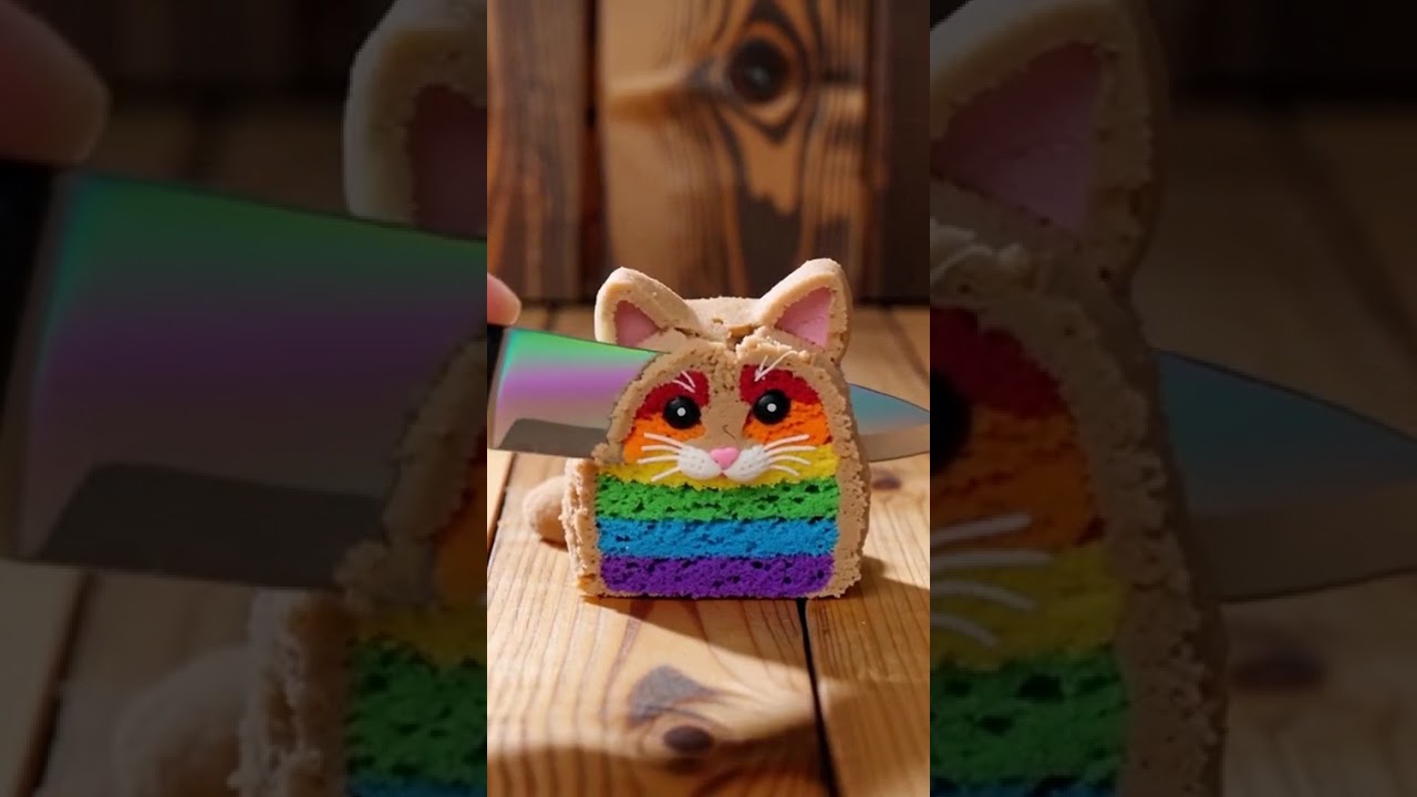 Cat cake surprise 🍰 #catcake #viral #foodarttrends