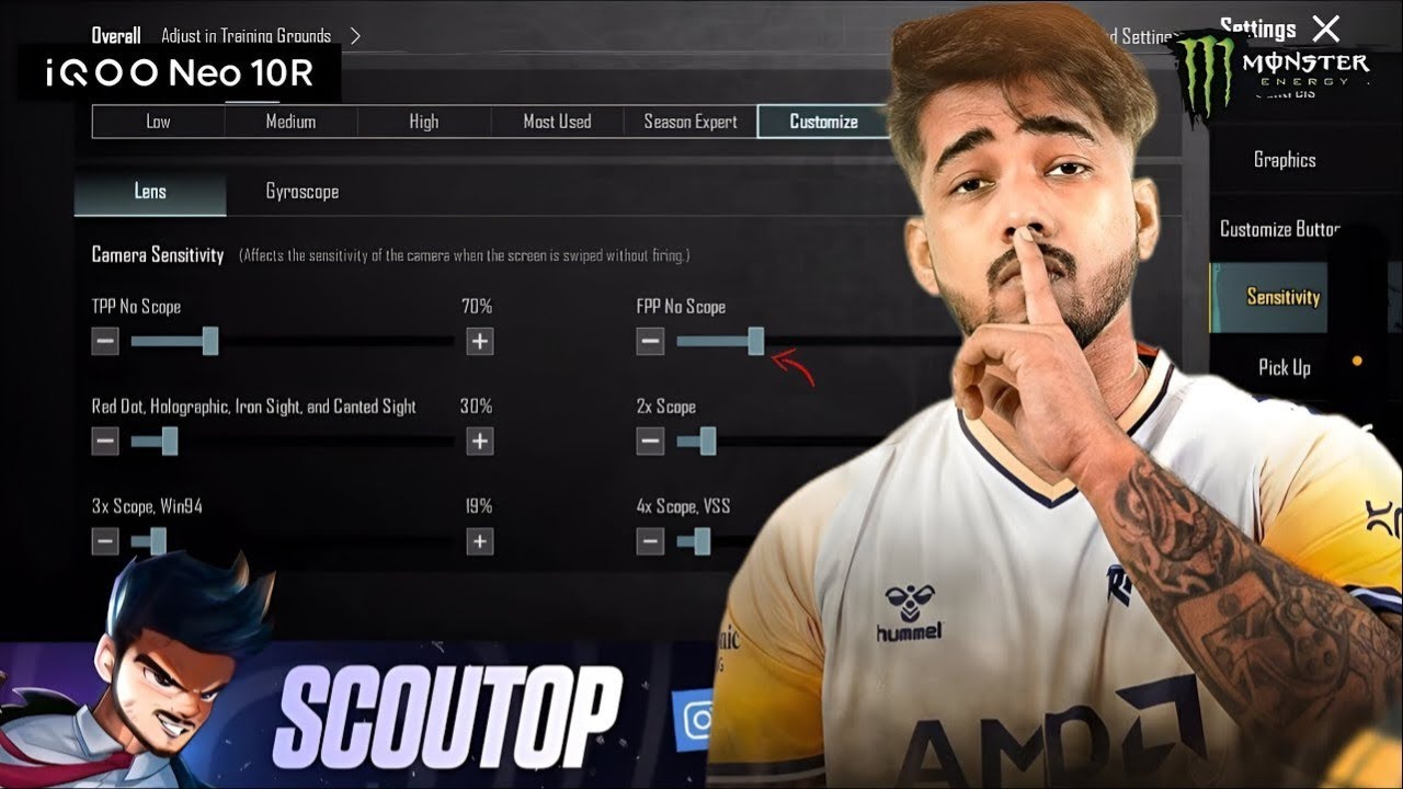 Scout BGMI Sensitivity & Code 2025 - Perfect Gyro & Ads Settings ( copy & paste )