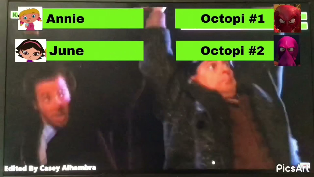 Annie & June Vs Octopi #1 And Octopi #2 With Healthbars