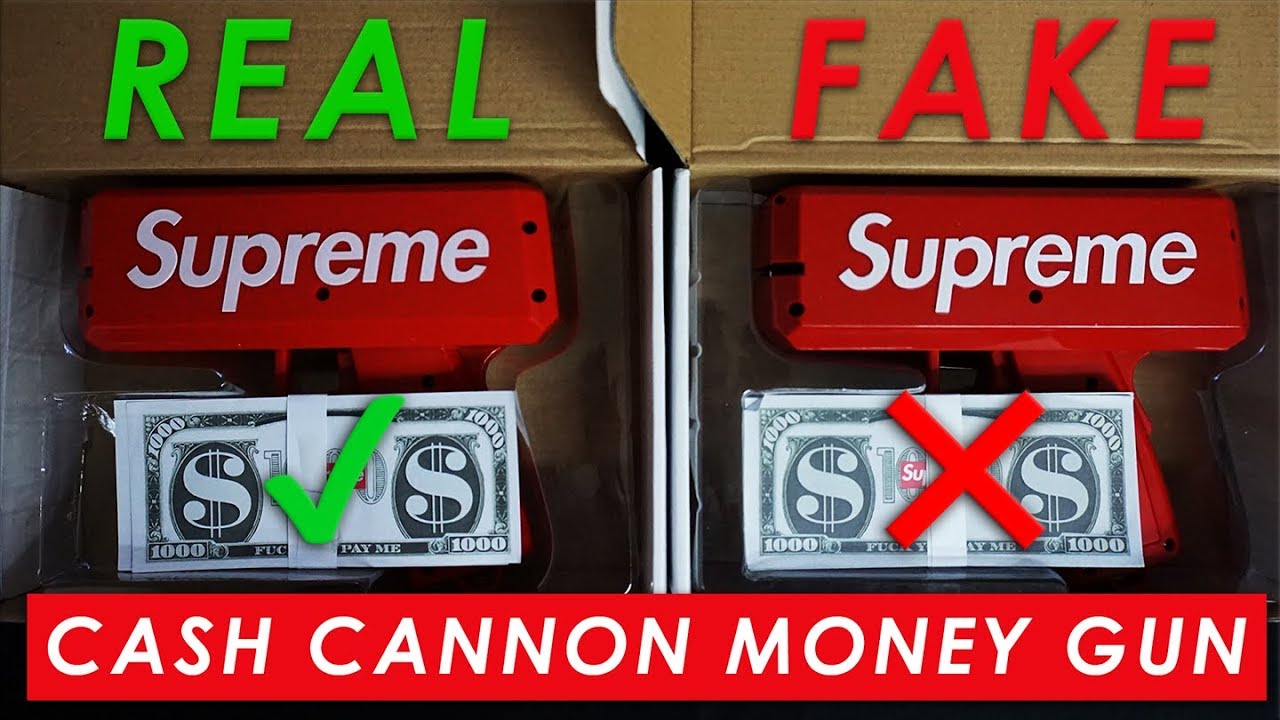 SUPREME CASH CANNON MONEY GUN - Real Vs. Fake (LEGIT CHECK)