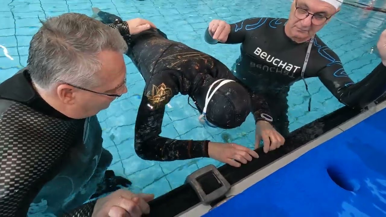compétition Coupe de France - freediving - breathhold - sta 5'33 - podium 2nd
