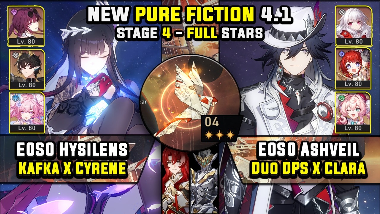 E0 Hysilens DoT W/ Kafka & E0 Ashveil Duo DPS W/ Clara (3 Stars) Pure Fiction 4 Honkai Star Rail 4.1