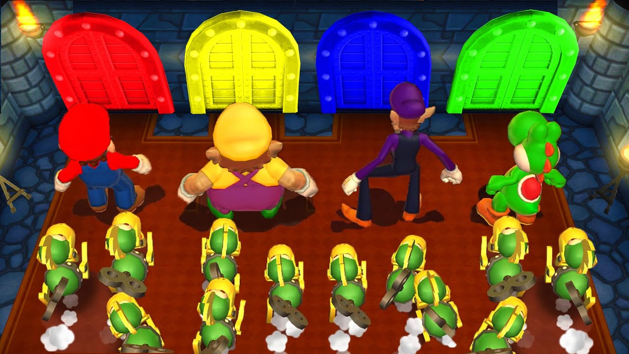 Mario Party 9 MiniGames Mario Vs Waluigi Vs Wario Vs Yoshi (Master Difficulty)