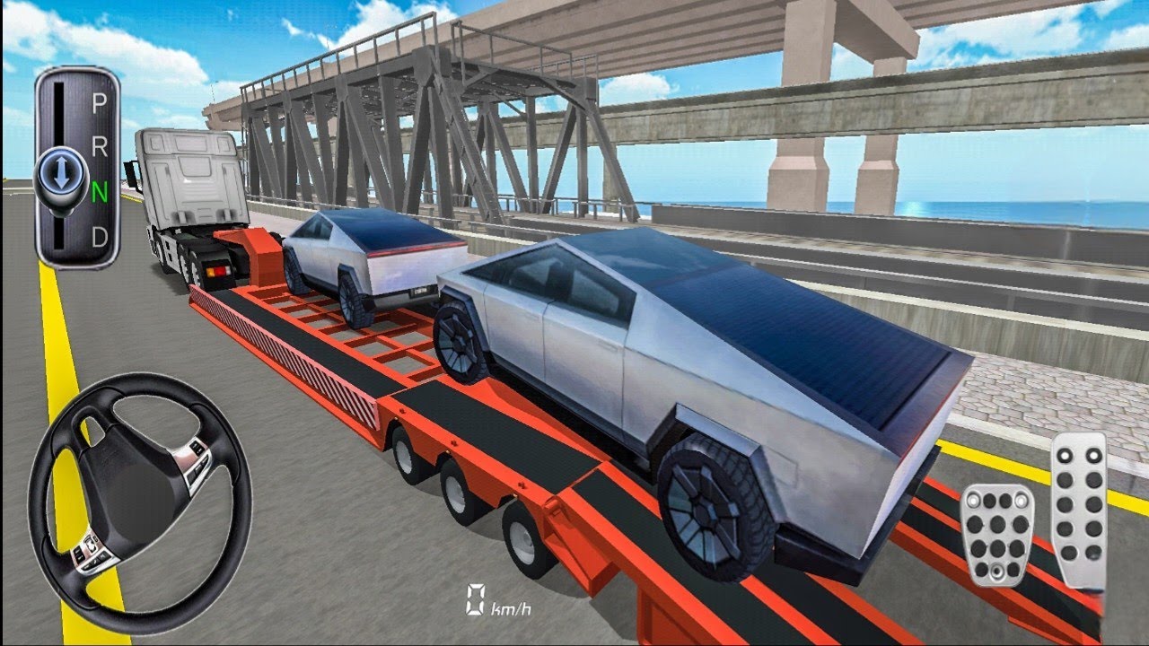 New Ev Tesla Cybertruck Transport in Parking Building&ndash;3D driving class gameplay 2025#cardriving