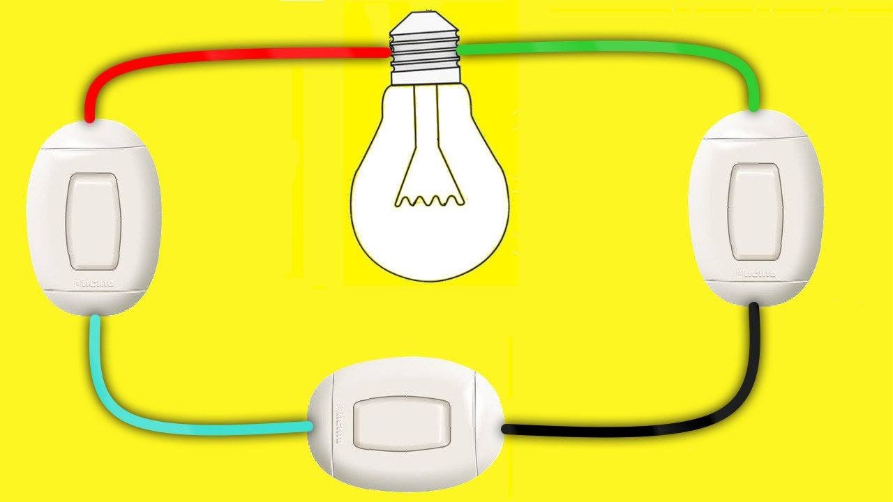 Como encender y apagar un bombillo desde tres lugares | bien explicado