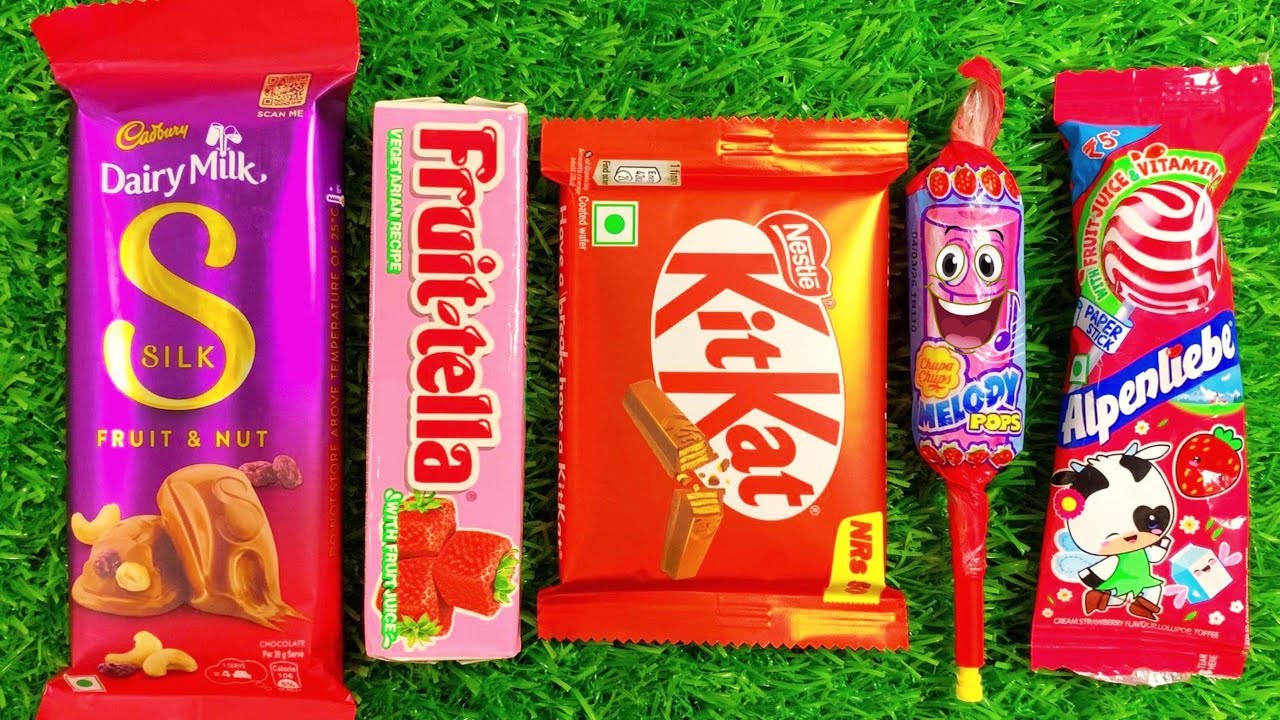 Satisfying Video Asmr Unboxing GIANT Sweets Chocolate and Rainbow Lollipops with Candy Cutting Asmr