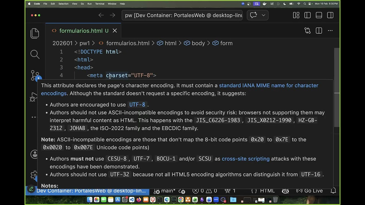 HTML Uso de Formularios en documentos HTML