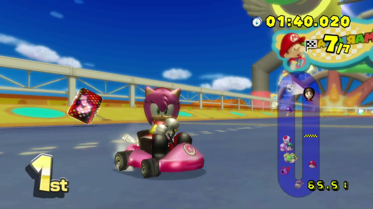 Mario Kart Wii (Fusion) Custom Tracks - Mirror (1 Player) #011 with Amy Rose