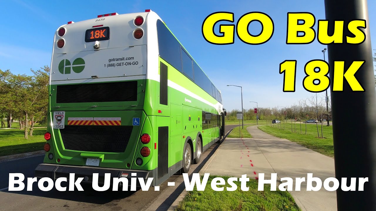 4K GO Transit Route 18K Bus Ride from Brock University to West Harbour GO (Duration 1h 23min)