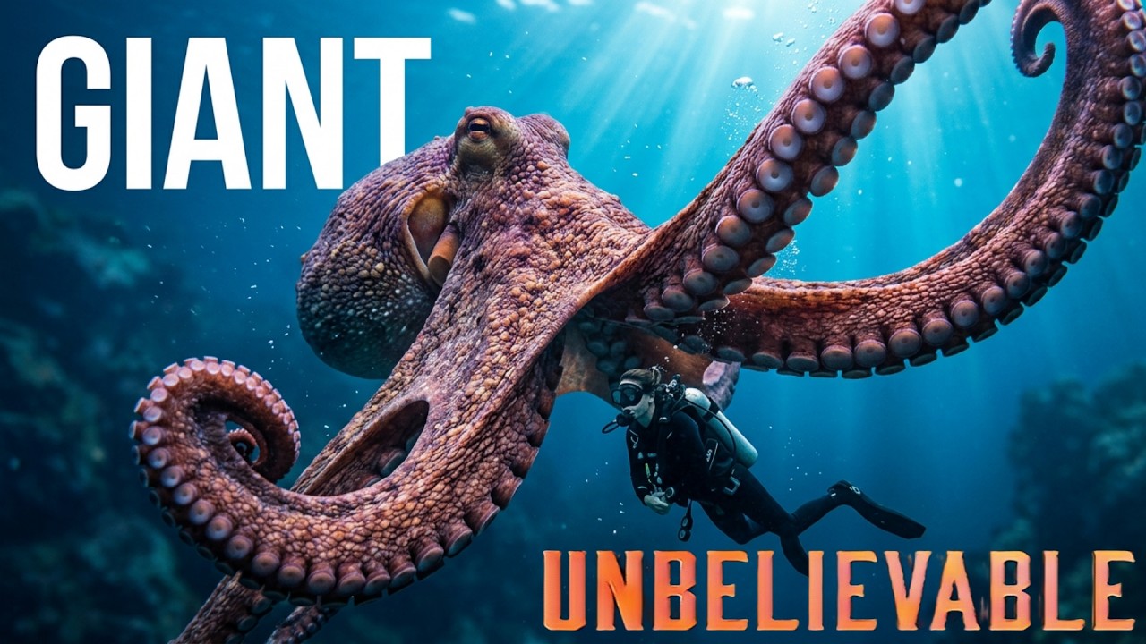 Giant Octopus Meets Diver Underwater | Incredible Deep Sea Encounter