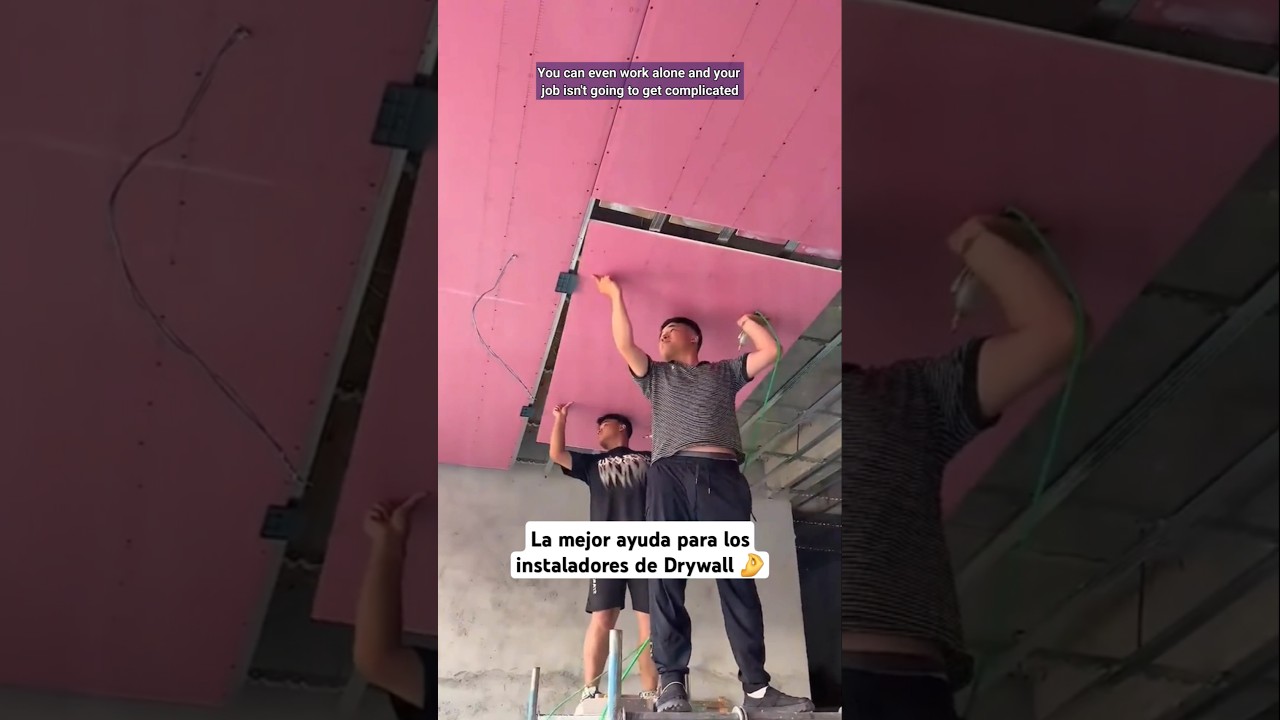 La mejor ayuda para los instaladores de drywall 🤌 #construction #drywall #skills #usa #mexico