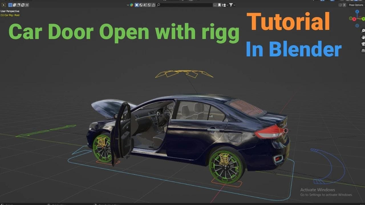 car door open animation in blender || how to open car dorr in blender