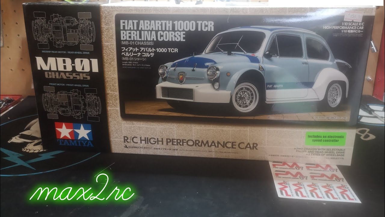 umboxing Tamiya MB-01 Fiat Abarth 1000 TCR
