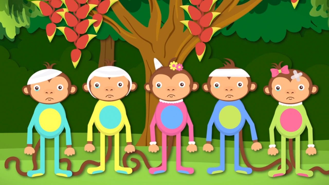 Five Little Monkeys Jumping On The Bed | Children Nursery Rhyme | Songs