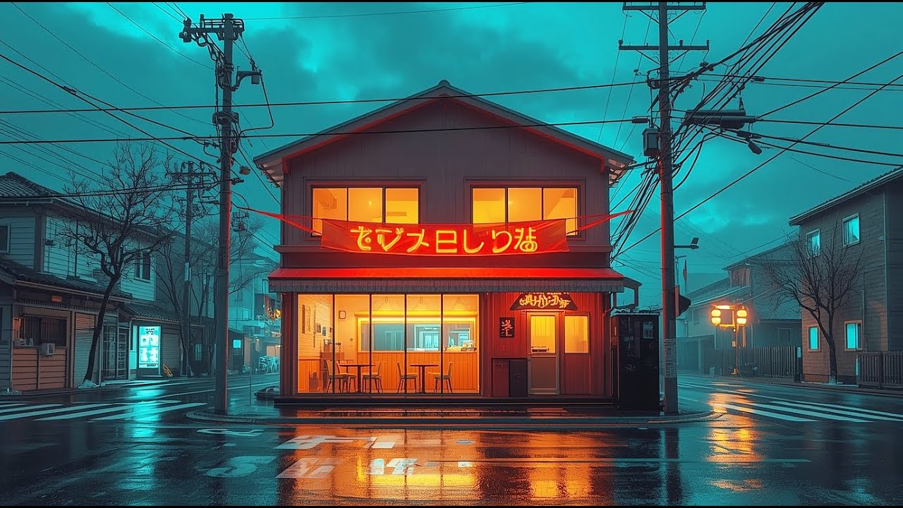 You're Studying Late While Rain Convers the City II Focus Lofi