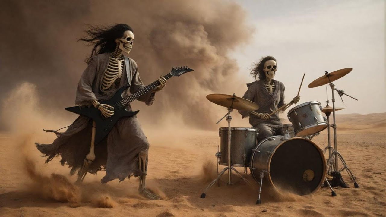 Horror Arabian Metal Guitar Instrumental | No Vocals | AI Video 4K