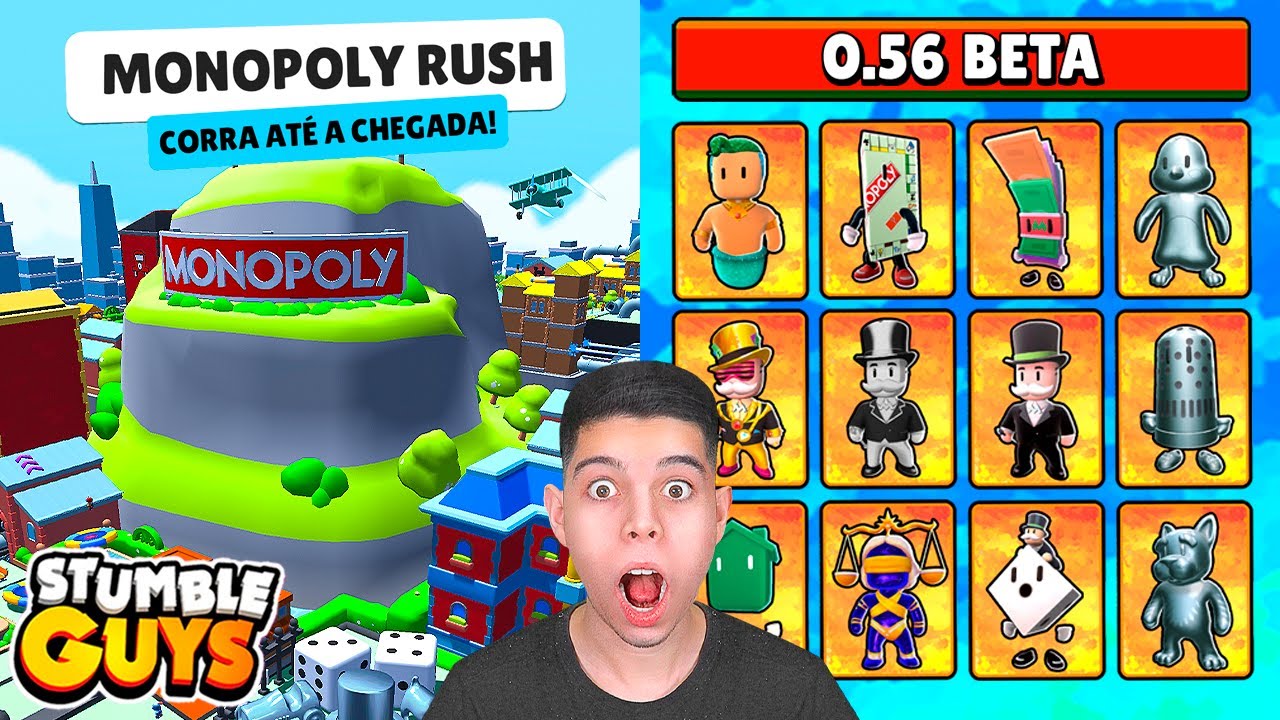 NOVAS SKINS + 2 MAPAS ESPECIAIS NA NOVA UPDATE DE MONOPOLY DO STUMBLE GUYS!