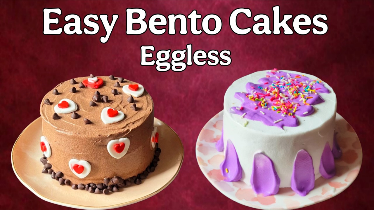 Trending Bento Cakes Without Eggs | Easy Mini Cakes at Home | Eggless Bento Cakes Without Oven