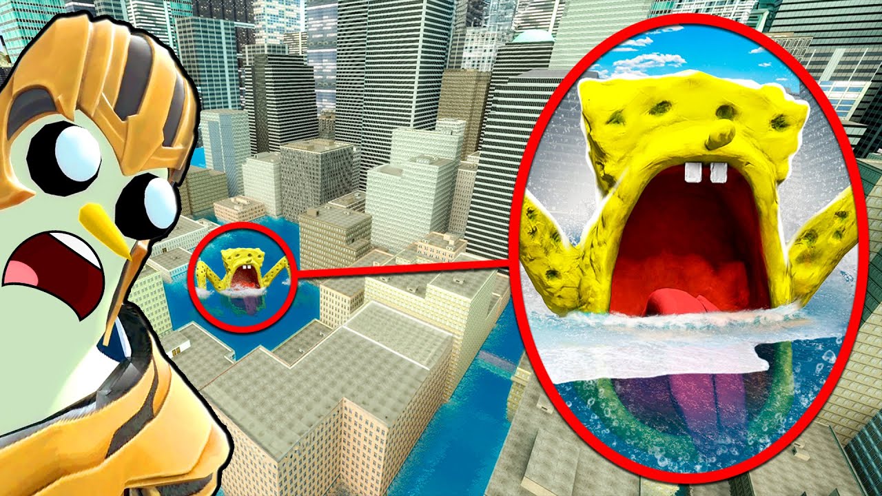 Drone Catches SPONGEBOB SEA EATER In a FLOODED CITY...