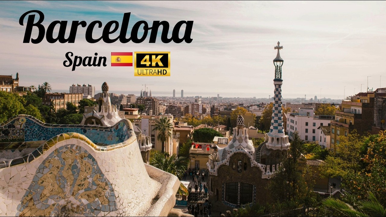 Barcelona in 4K 🇪🇸 | Cinematic Aerial & Street Views | Relaxing Travel Film