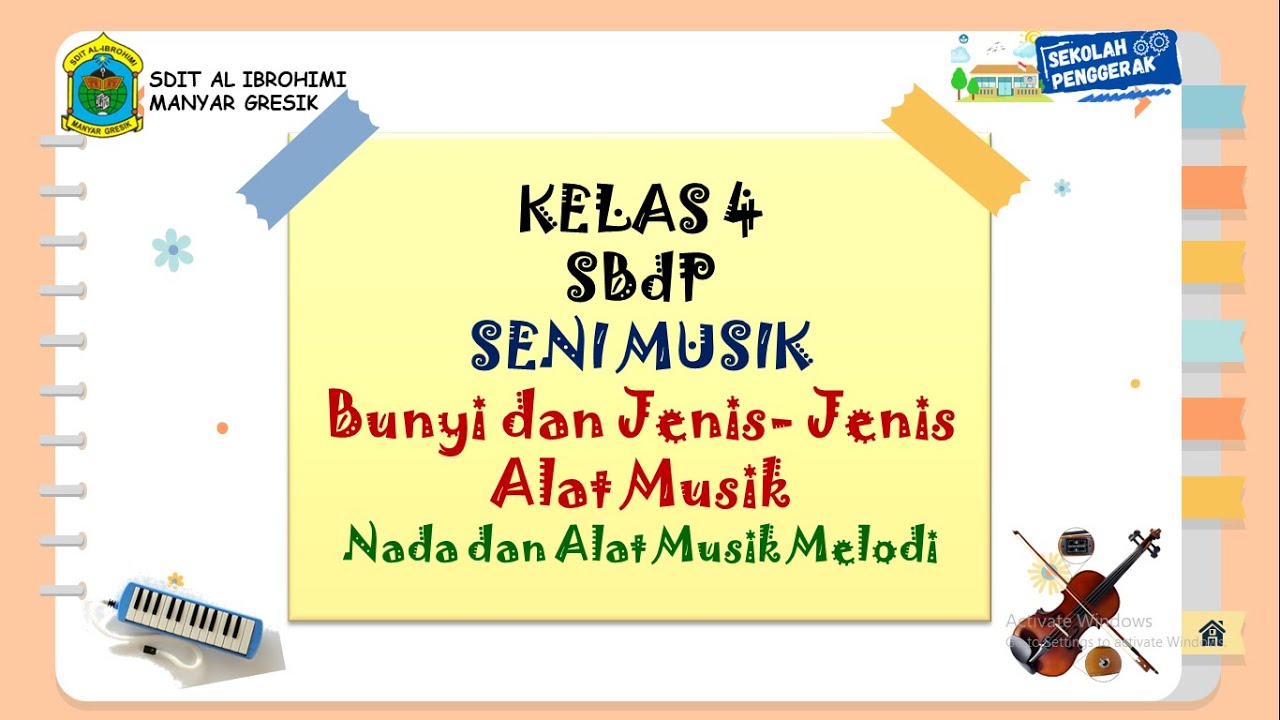 KELAS 4 SBdP SENI MUSIK  NADA DAN ALAT MUSIK MELODIS