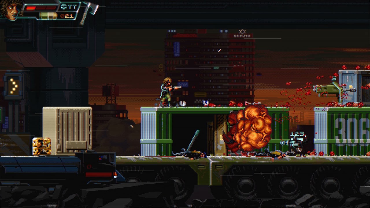 Huntdown: Stage 3-5 Ringo Road Rage, Badass Difficulty, All Stash, No Damage/Death