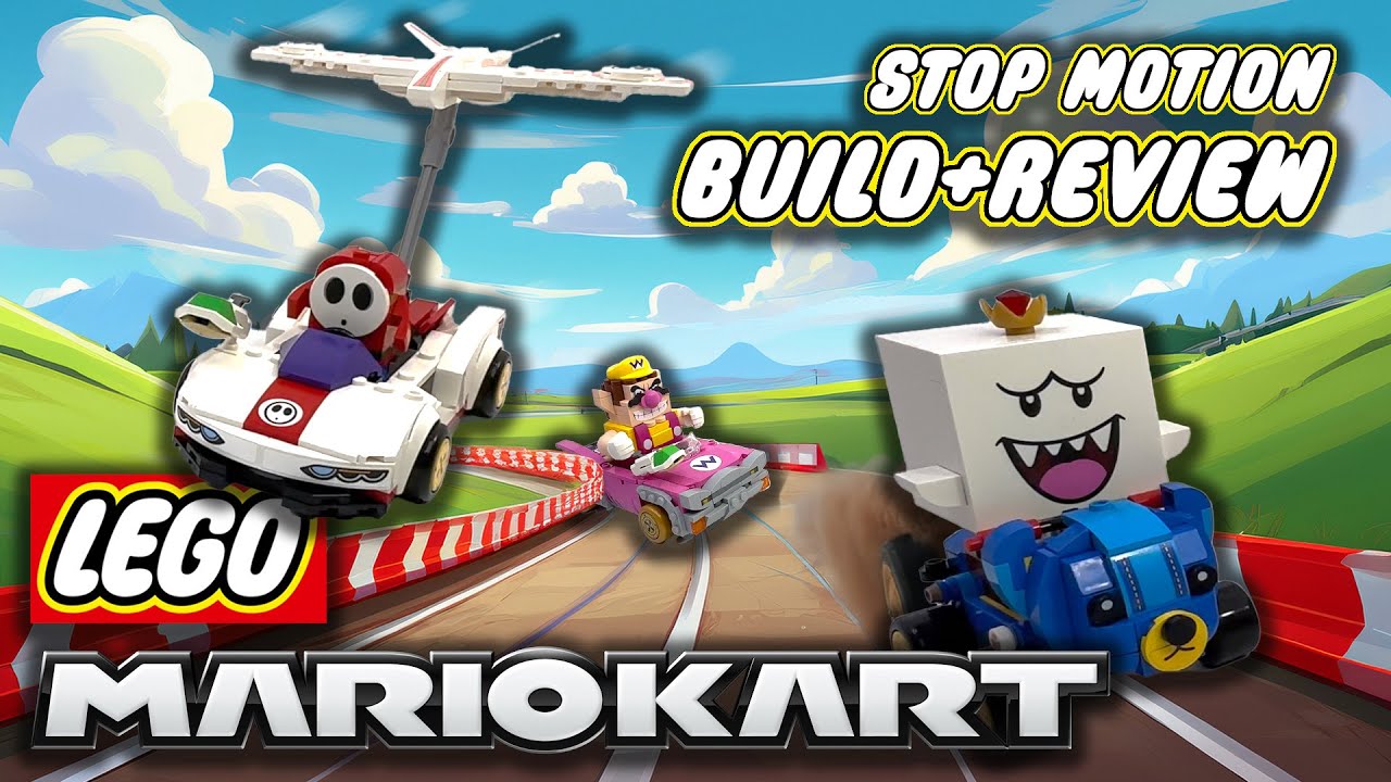 LEGO MarioKart Stop Motion Build! Wario, King Boo, Shy Guy & P-Wing Sets 72038 + 72045
