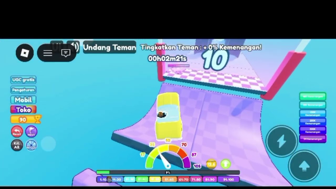 Jatuh terus main ROBLOX car obby