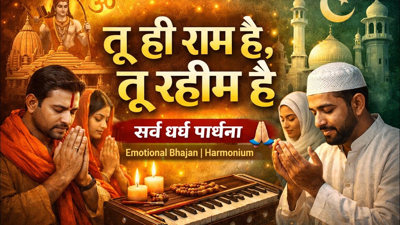 तू ही राम है तू रहीम है 🙏 | सर्व धर्म प्रार्थना | Emotional Bhajan | Harmonium🙏🙏