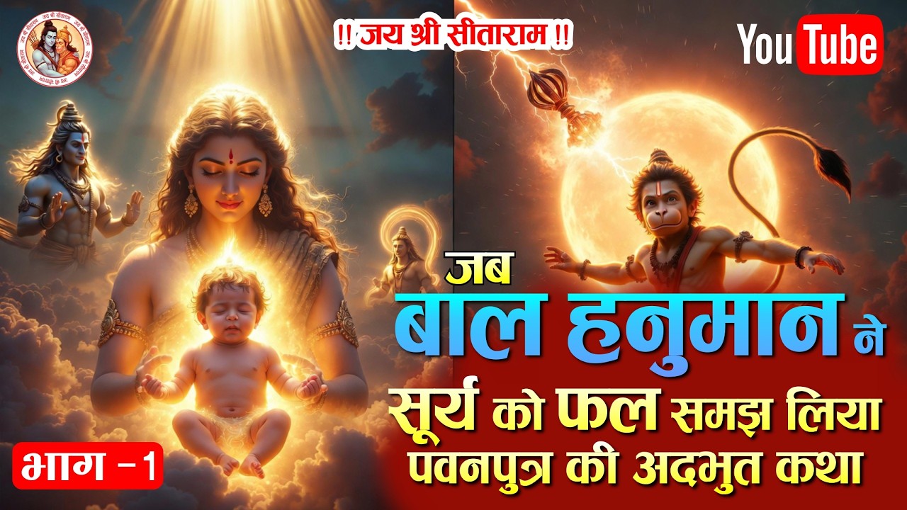 🙏 हनुमान जी का दिव्य जन्म और अद्भुत बाल लीला | सूर्य निगलने की चमत्कारी कथा | Bhakti Katha 🙏