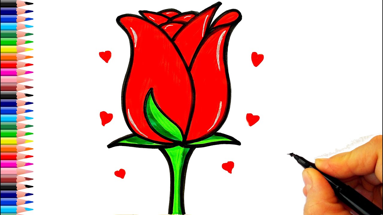 Çok Kolay Gül Çizimi 🌹 Gül Resmi Nasıl Çizilir? -  How To Draw a Rose Easy - Kolay Gül Resmi Çizimi