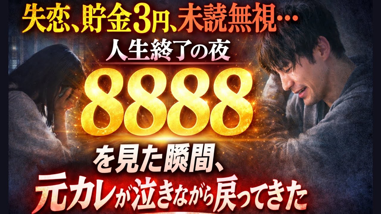 失恋、貯金3円、未読無視…人生終了の夜「8888」を見た瞬間、元カレが泣きながら戻ってきた