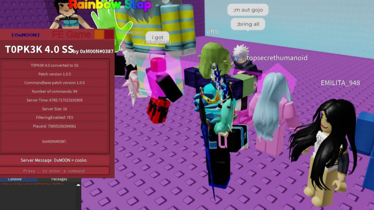 [2025] ROBLOX Эксплуатация взлома скрипта FE topk3k во многих играх с фанатами