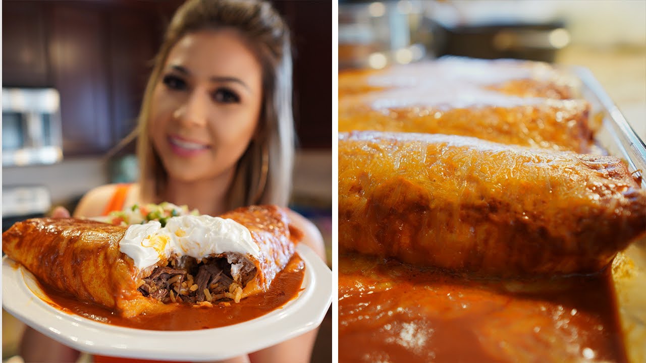 The Best and MOST FAMOUS Red Sauce Beef Smothered Burrito | Wet Burrito