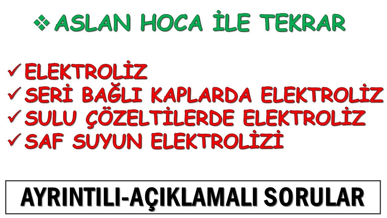 Elektroliz soru çözümü ( FARADAY KANUNLARI - SERİ BAĞLI PİLLER ) #yks2025