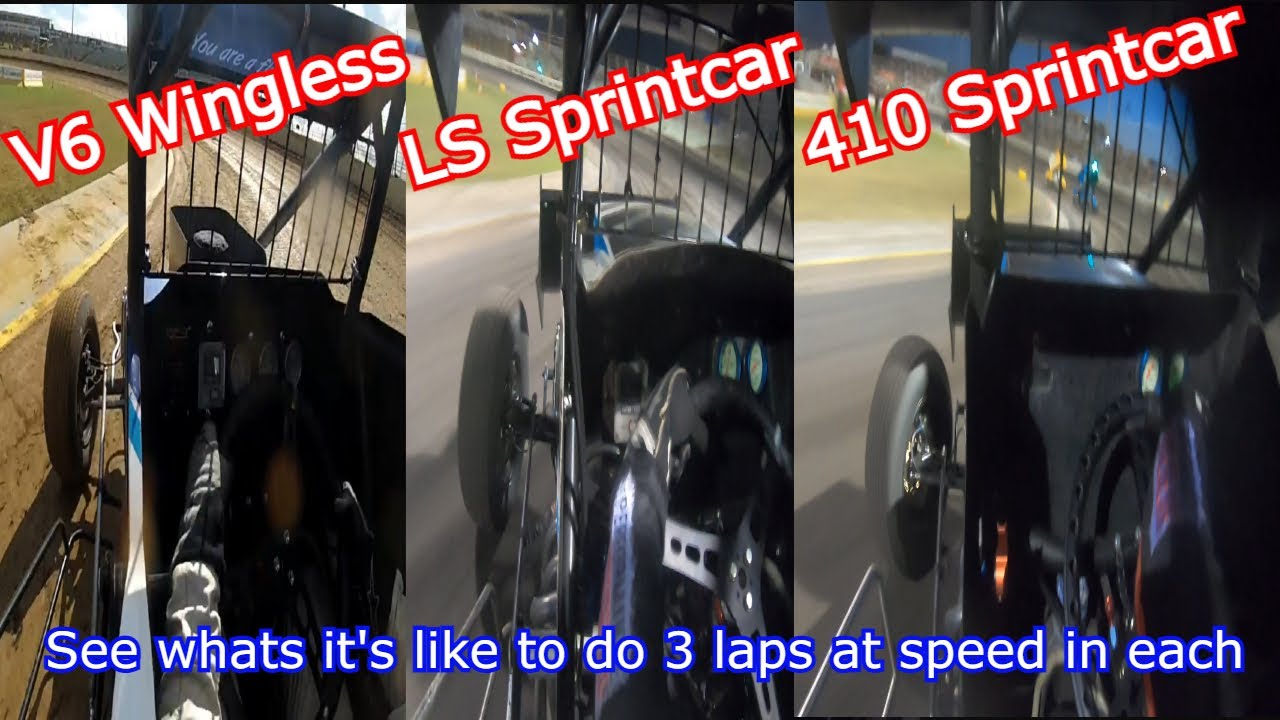 410 Sprintcar, LS Sprintcar, Wingless Sprint, Speed Comparison around Premier Speedway Warrnambool