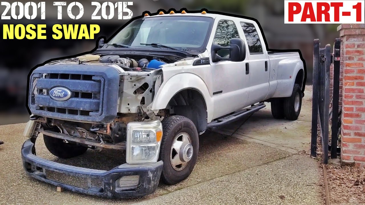 NOSE SWAP Part 1 - 2001 F350 7.3 To 2015 McNasty Superduty Conversion Front End Clip Swap F250