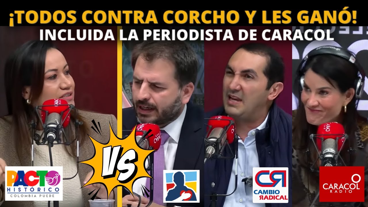 ¡TODOS contra Corcho y les ganó! 5 vs 1 incluida la periodista de Caracol