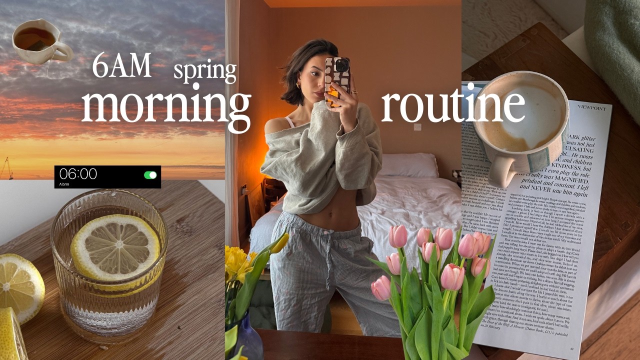 6 утра, спокойное весеннее утро 🌷 осознанные шаги для продуктивного дня