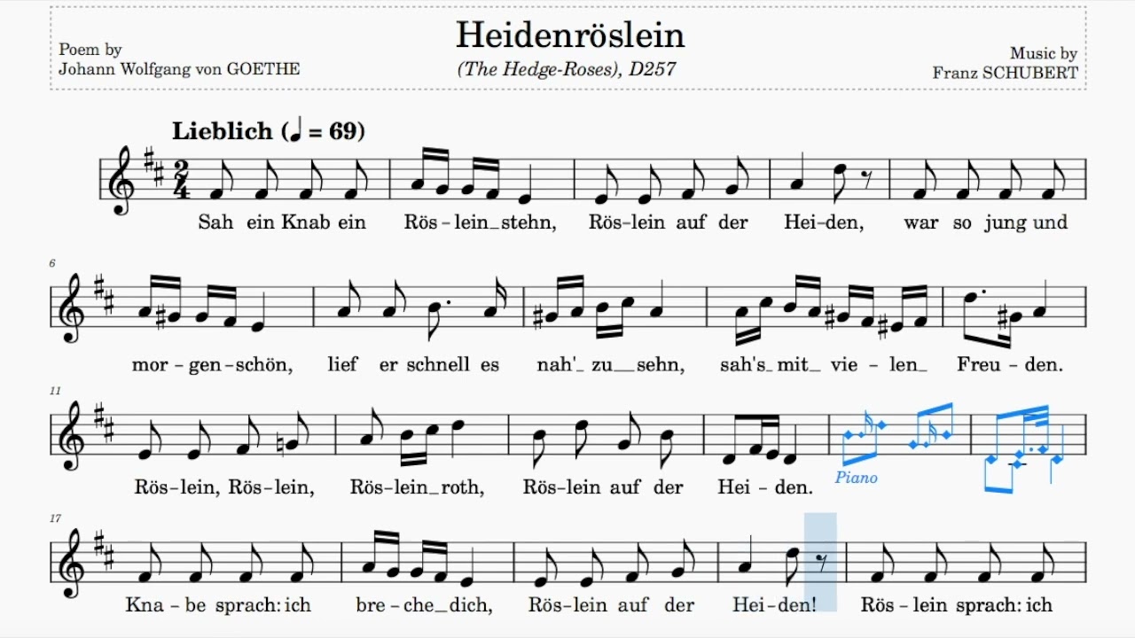 Heidenröslein (Schubert) | D Major | Trinity Grade 3 | Group B | 69 bpm | Sing-Along